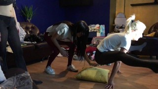 Hot Petite Tight Pussy Sexy Girls do a Try on Haul for Sexy Lingerie and Thongs turns a Porn Party